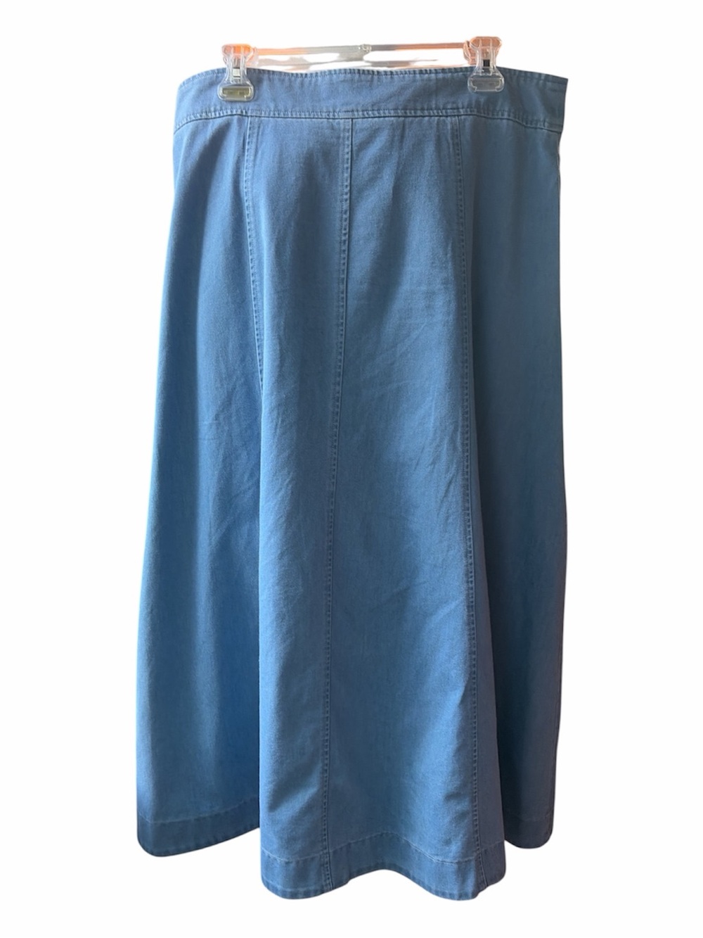 Aleeza Paris button front denim maxi skirt, size XL, 37” long. - Picture 8 of 8